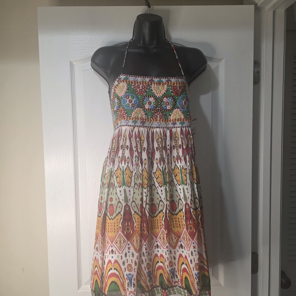 Zara Tribal Spaghetti Strap Halter Sundress Casual